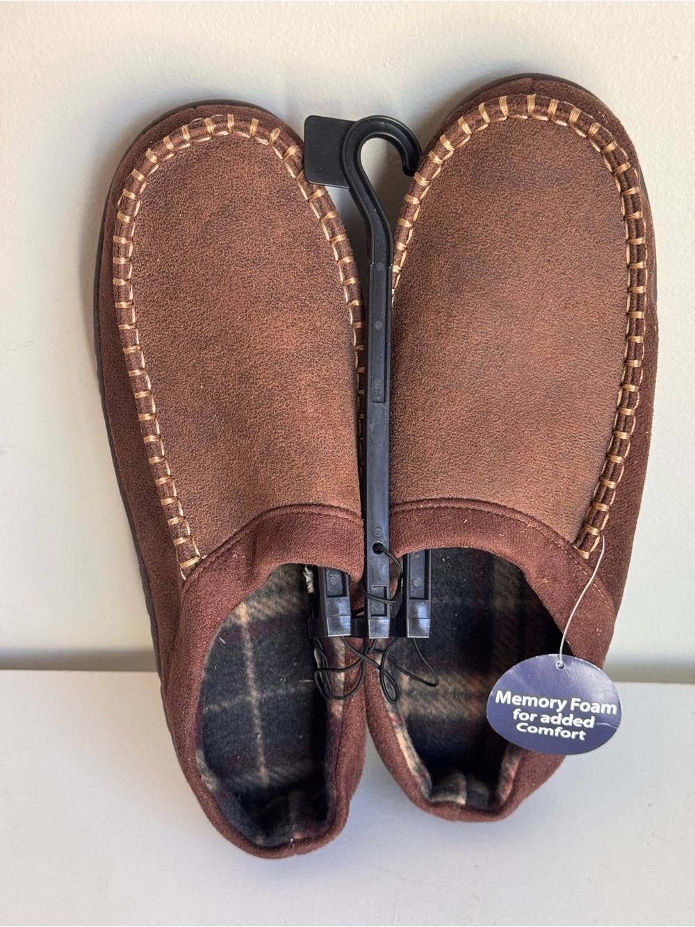 George Men's Memory Foam Indoor Outdoor Slippers Size 9 - 10 Brown NWT